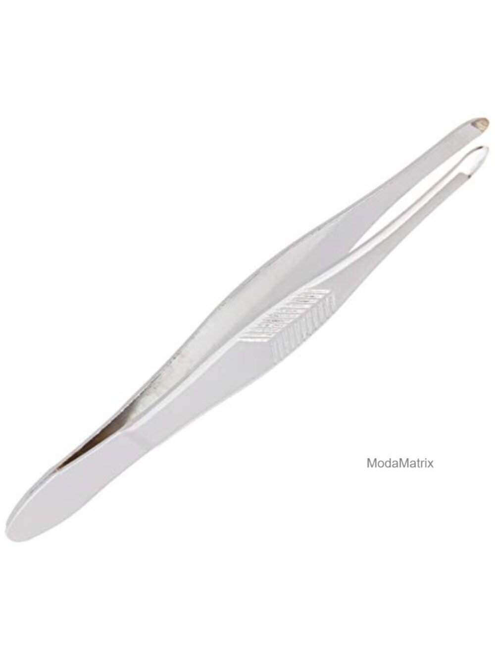 Blunt Tip Tweezers with Textured Grip Metal Classic Style